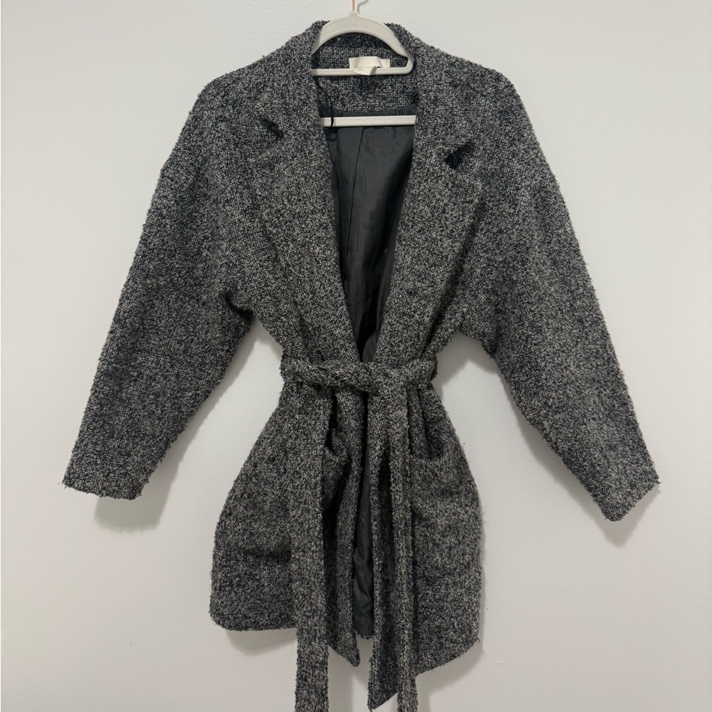 H&M Black and White Teddy Jacket